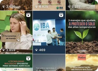 Publicações do IBA nas redes sociais